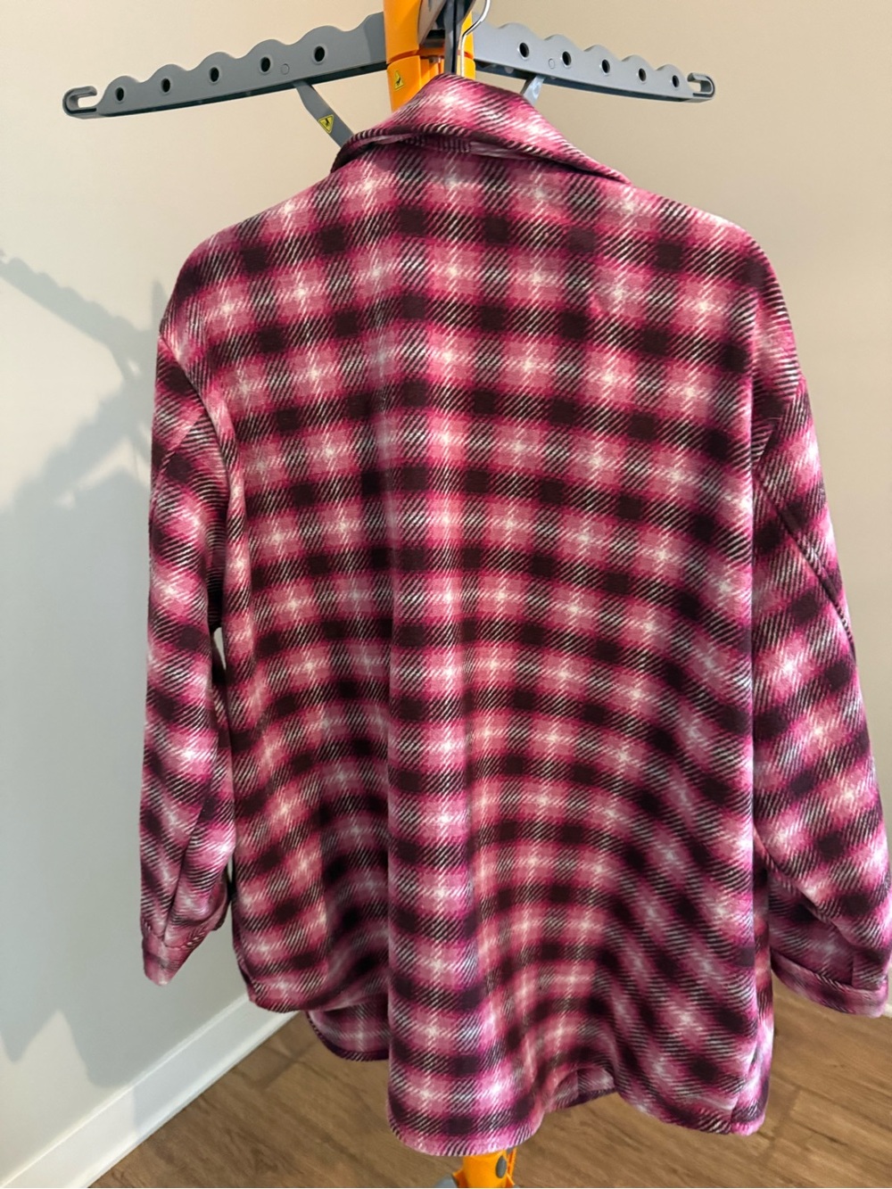 Pink Plaid Shacket - Vibrant Pink Plaid - Picture 6 of 6